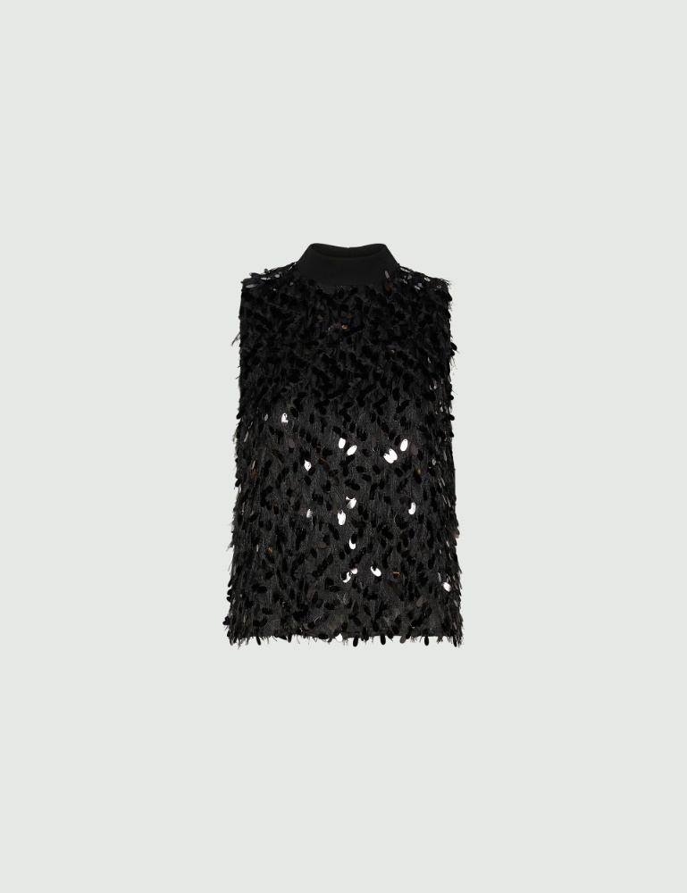 Sleeveless sequinned fil coupé top - Marella