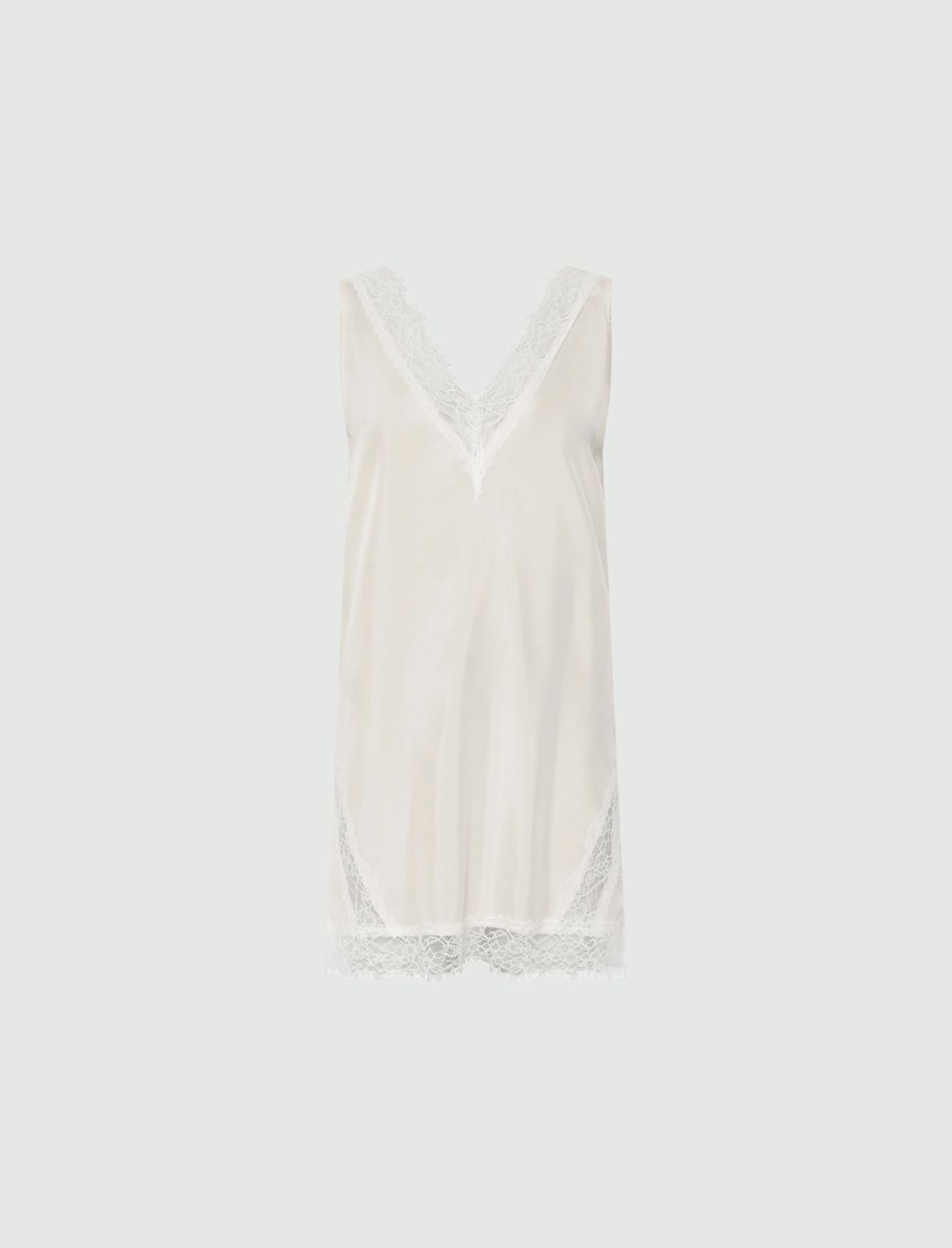 Long habutai silk top - CREAM - Marella