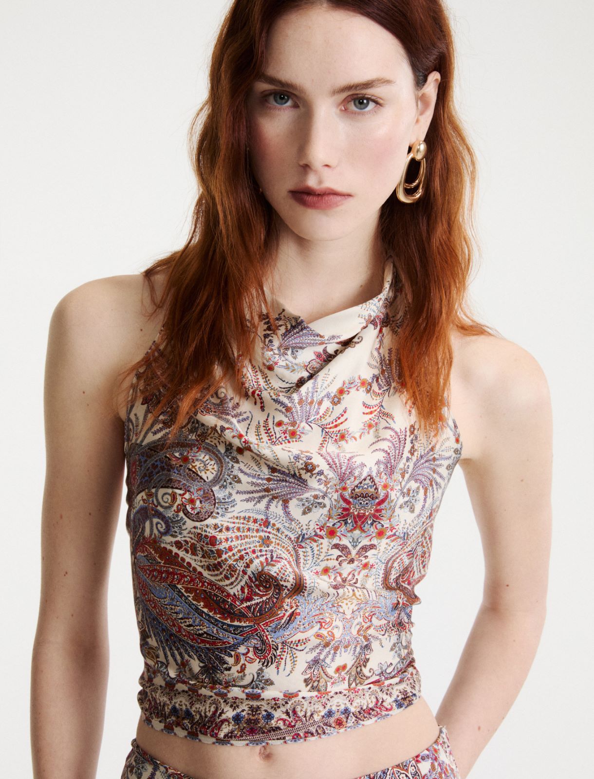 Sleeveless satin top - CREAM - Marella - 4