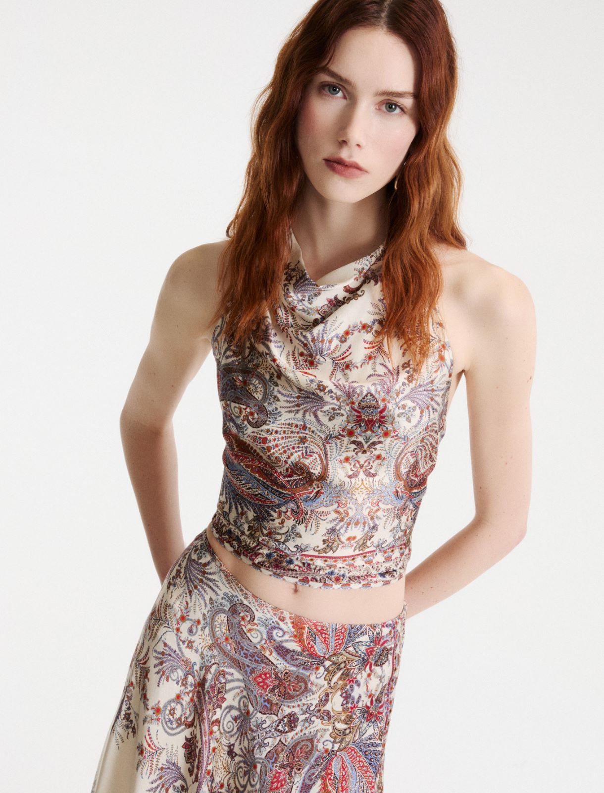 Sleeveless satin top - CREAM - Marella - 5