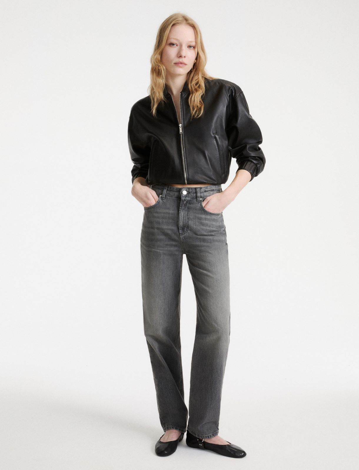 High-waisted mom-cut jeans - GREY - Marella - 2