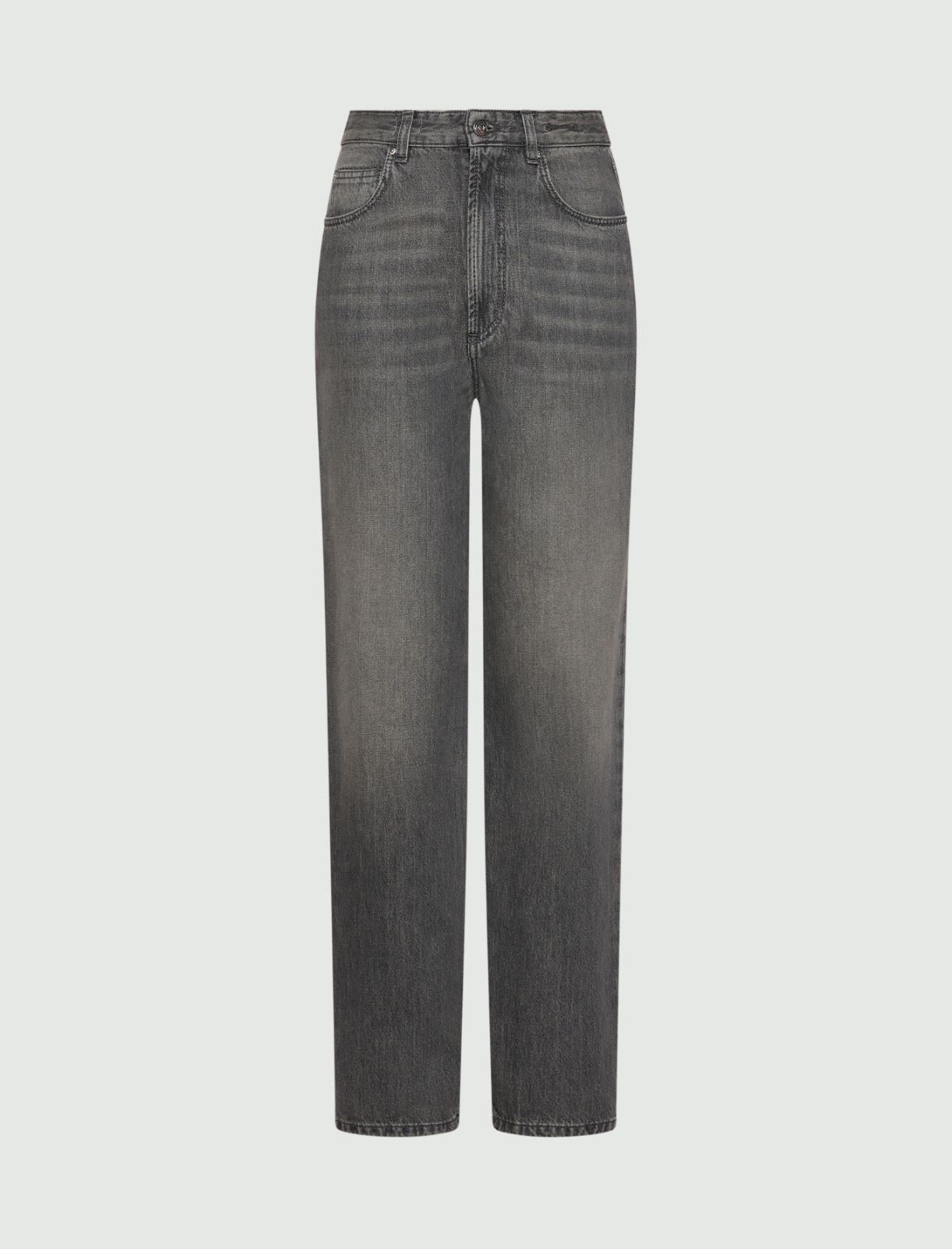 High-waisted mom-cut jeans - GREY - Marella