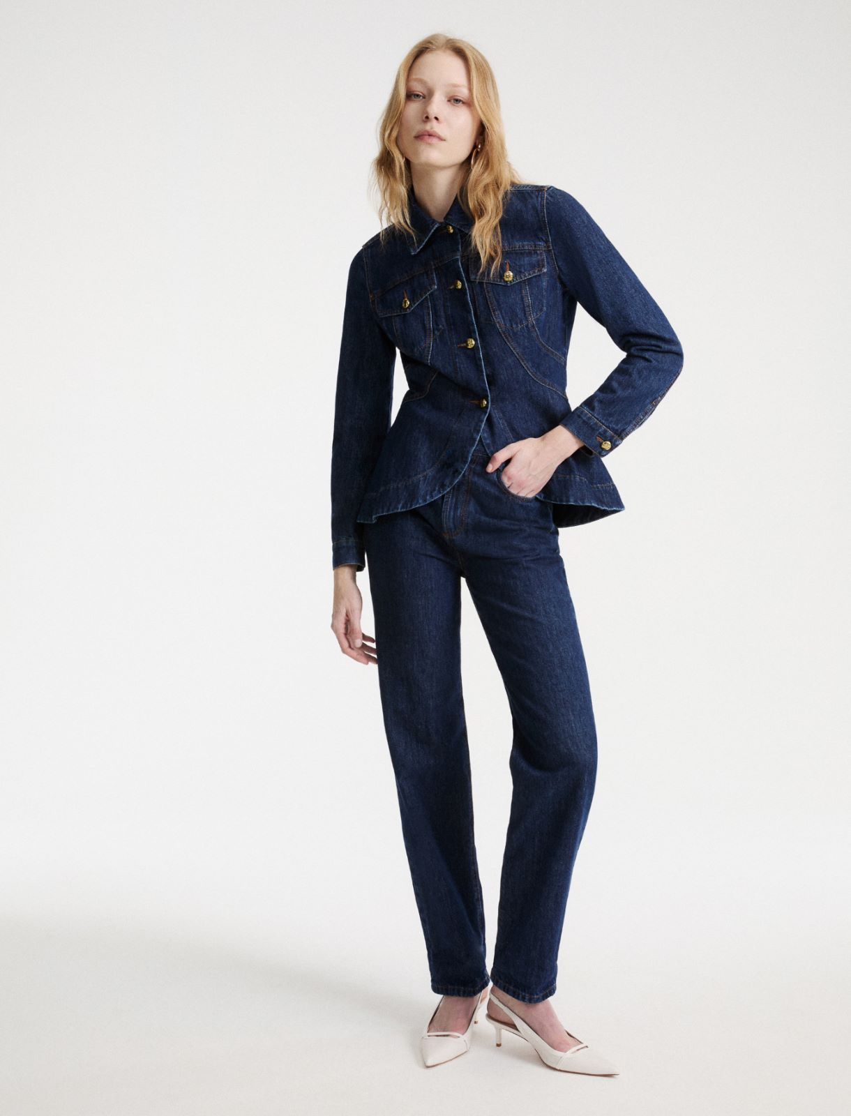 High-waisted mom-cut jeans - NAVY - Marella - 2