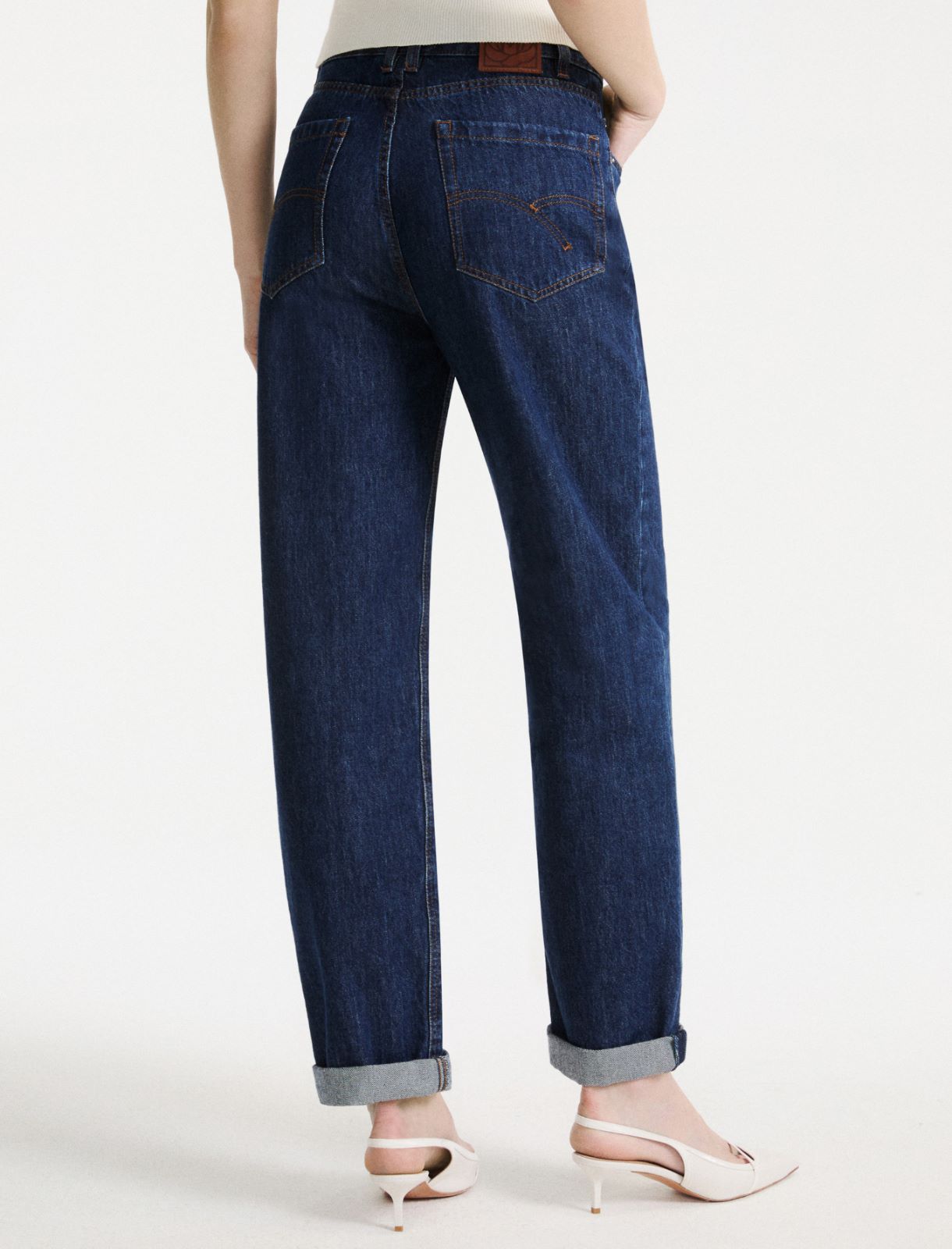 High-waisted mom-cut jeans - NAVY - Marella - 3