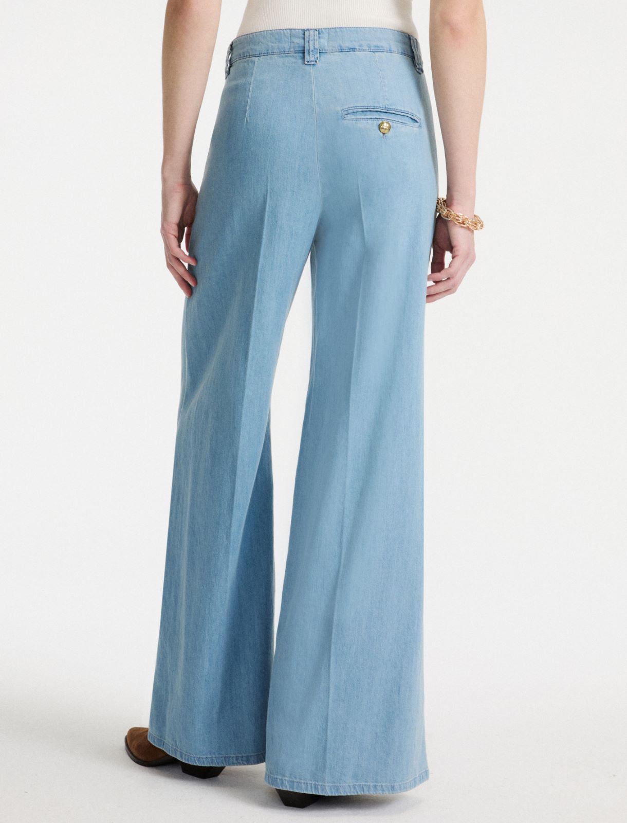 Jean palazzo en denim fluide - BLEU JEANS - Marella - 3