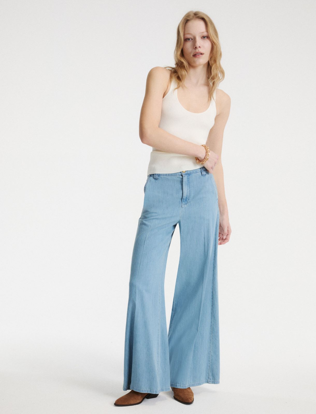 Jean palazzo en denim fluide - BLEU JEANS - Marella - 4