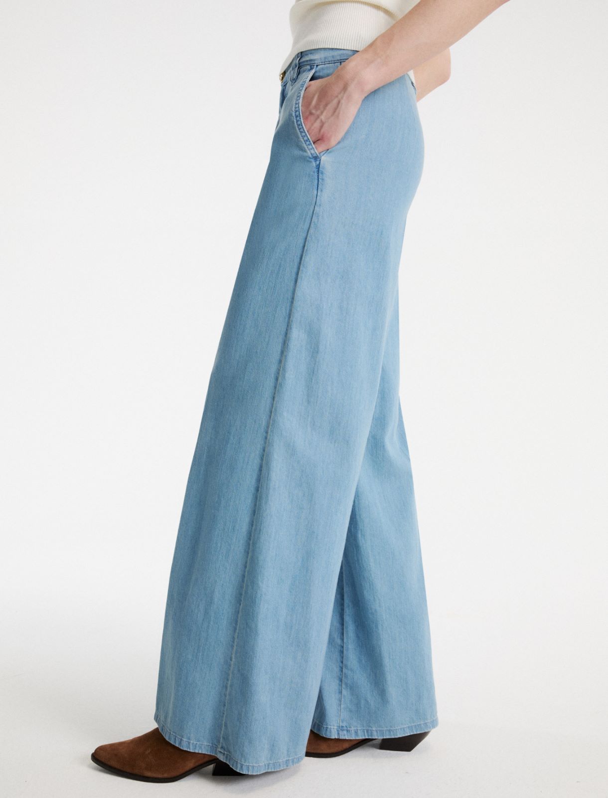 Jean palazzo en denim fluide - BLEU JEANS - Marella - 5