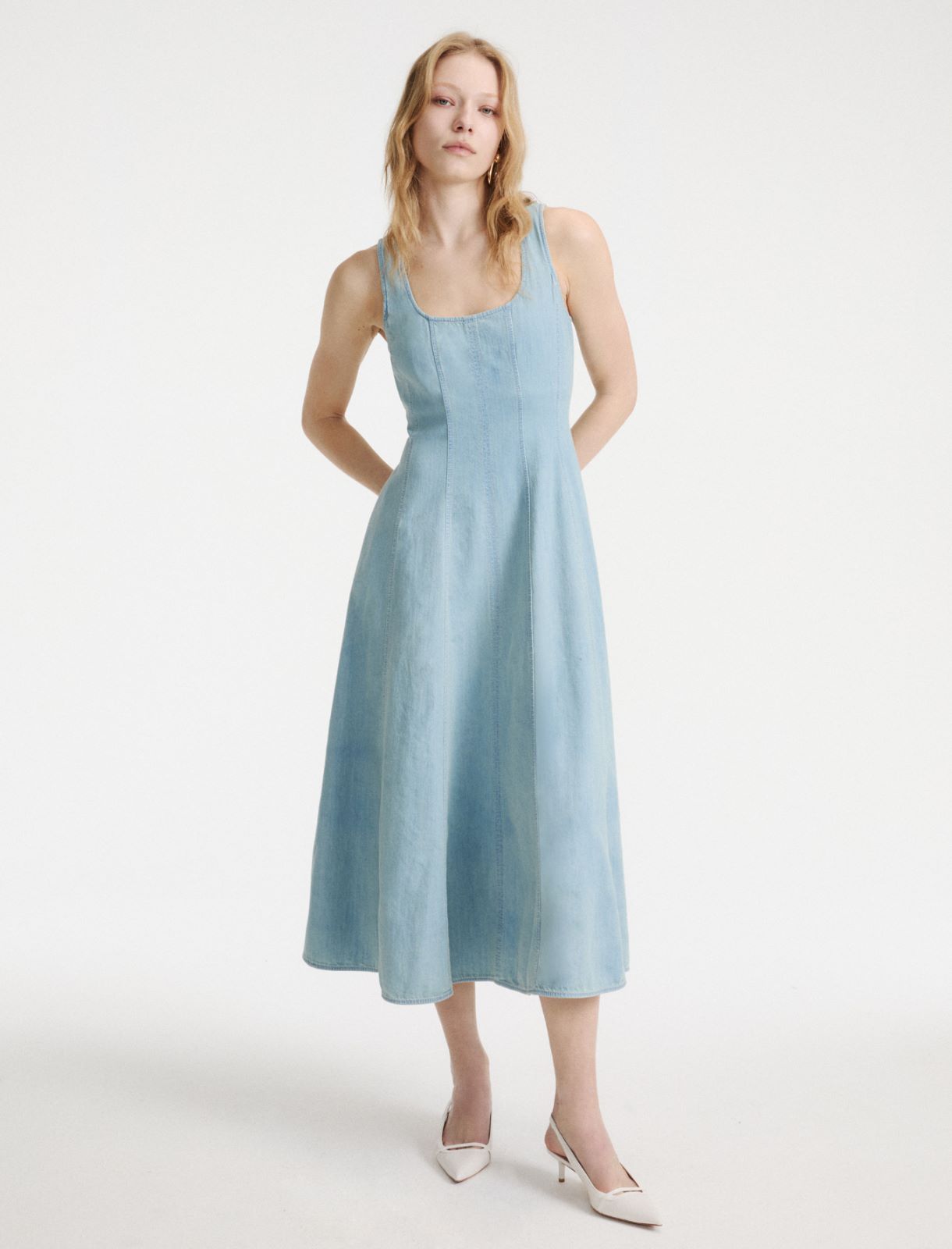 Robe cintrée en denim fluide - BLEU JEANS - Marella - 2