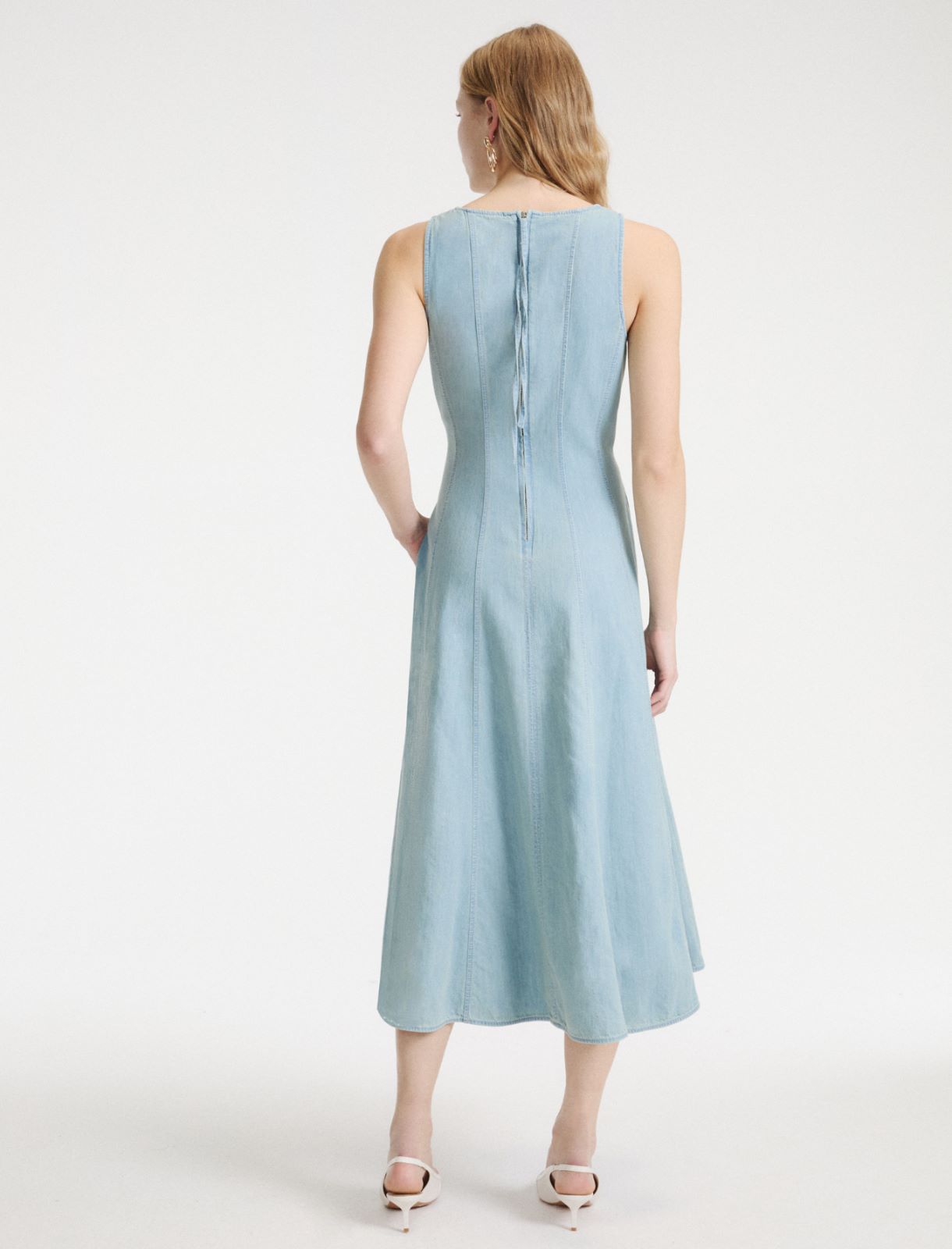 Robe cintrée en denim fluide - BLEU JEANS - Marella - 3