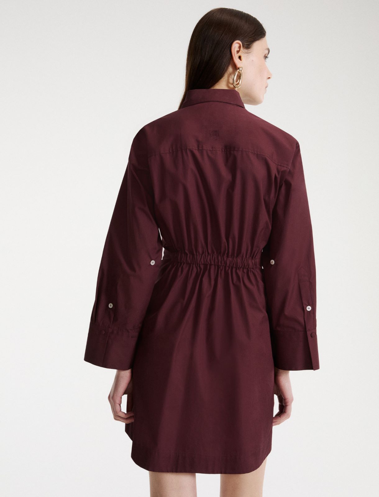 Poplin shirt dress - BORDEAUX - Marella - 3