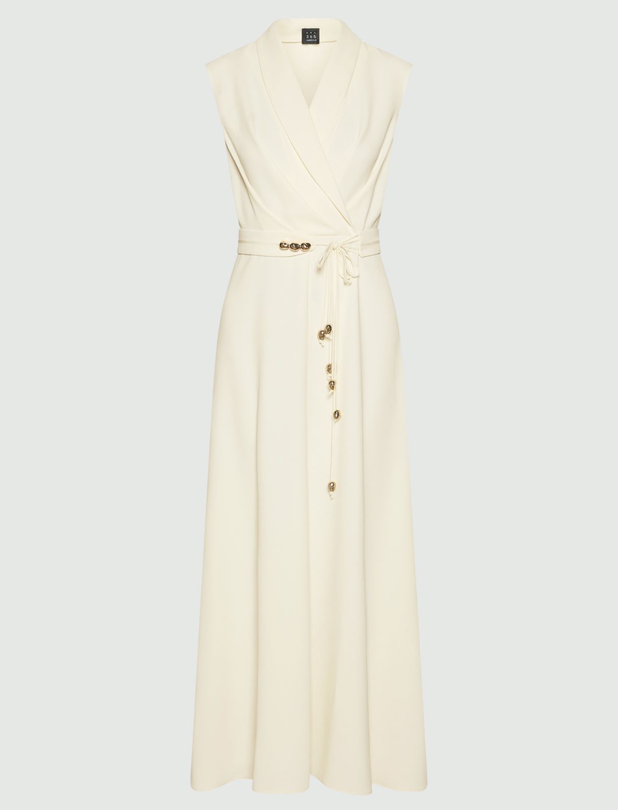 Sleeveless envers satin dress - WOOL WHITE - Marella