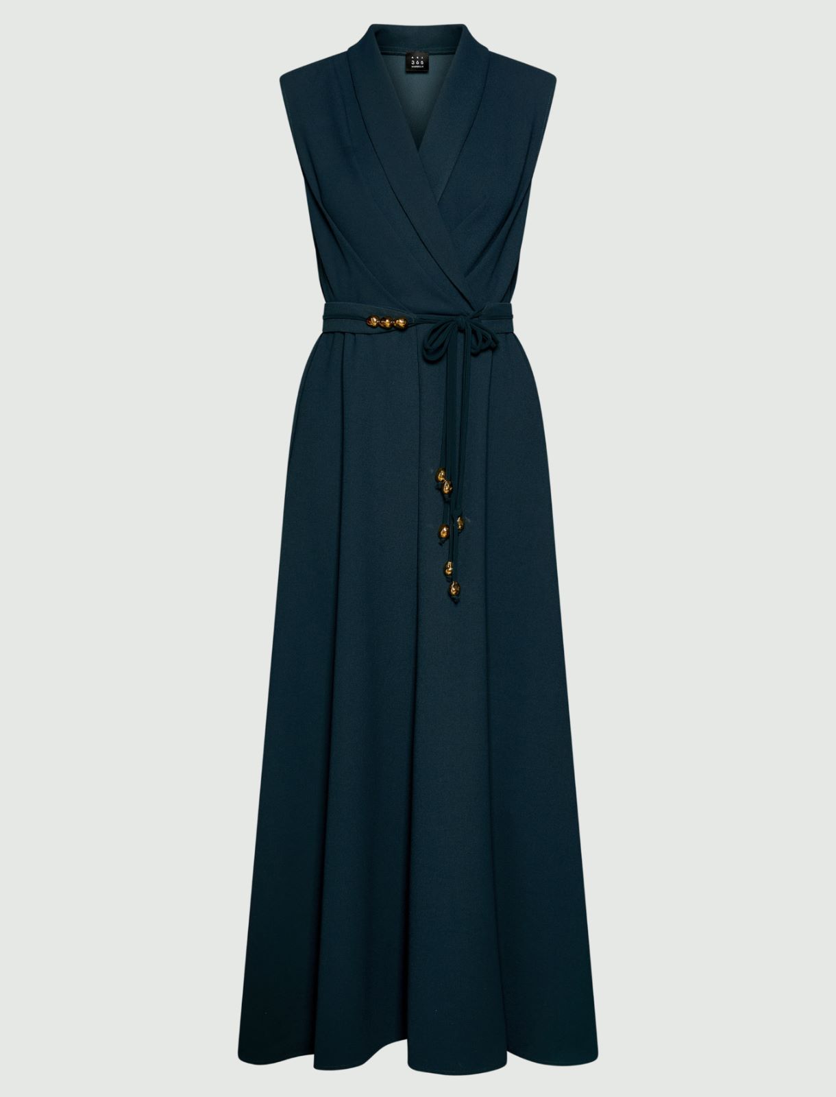 Vestido sin mangas de satén envers - AZUL PAVO REAL - Marella