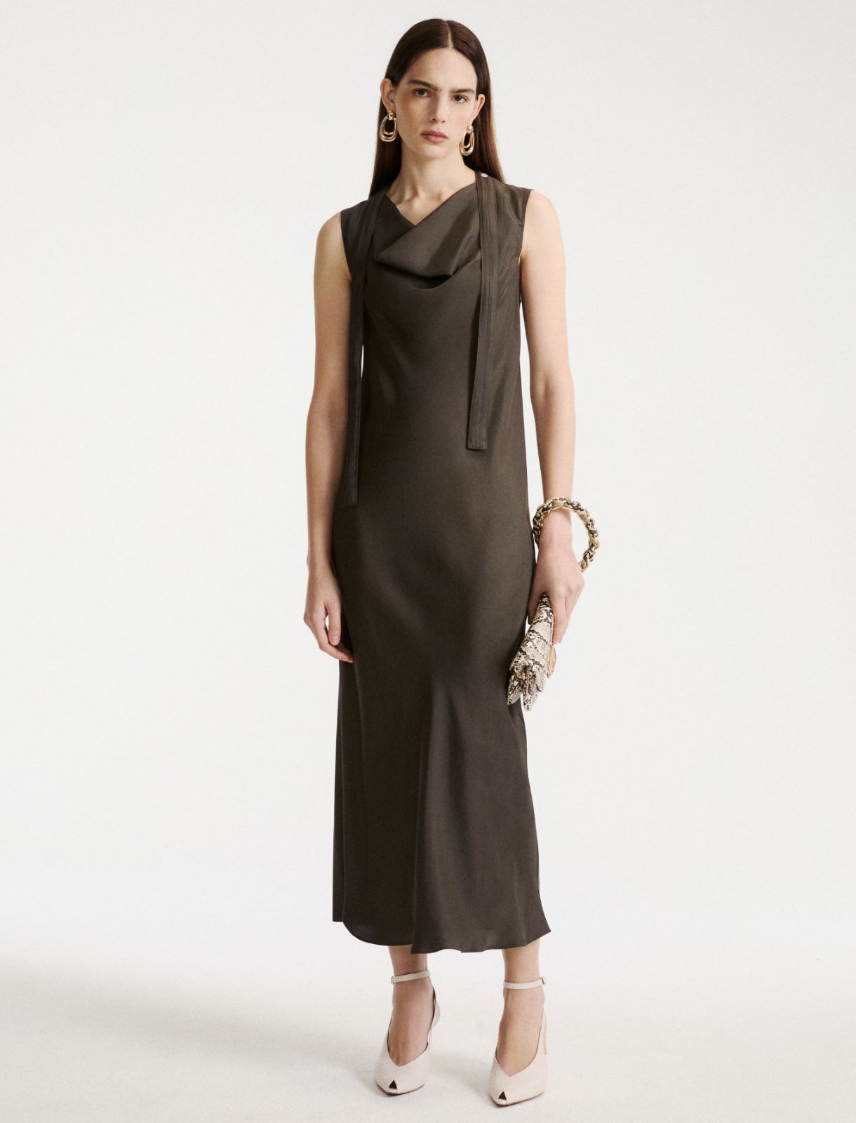 Ärmelloses Kleid aus Twill - ANTHRAZIT - Marella - 2