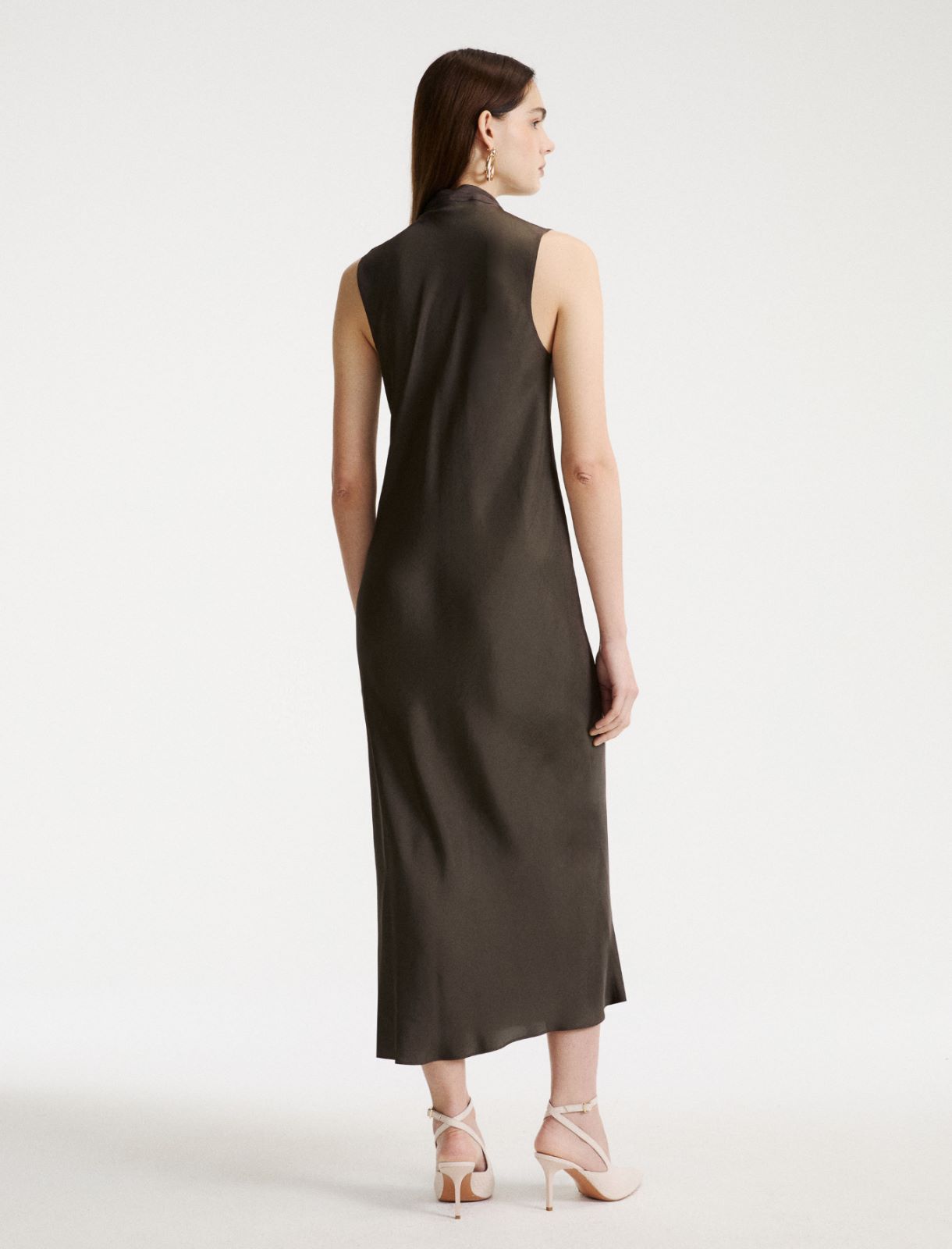 Ärmelloses Kleid aus Twill - ANTHRAZIT - Marella - 3