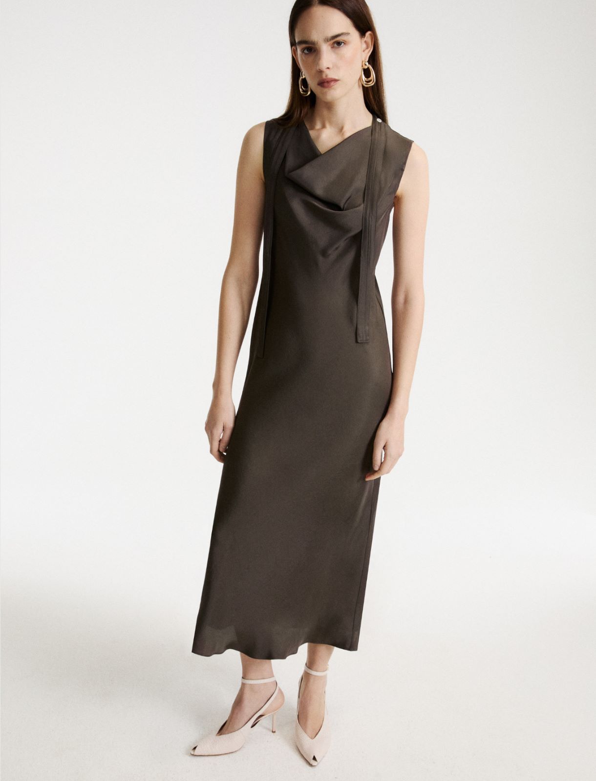 Ärmelloses Kleid aus Twill - ANTHRAZIT - Marella - 4