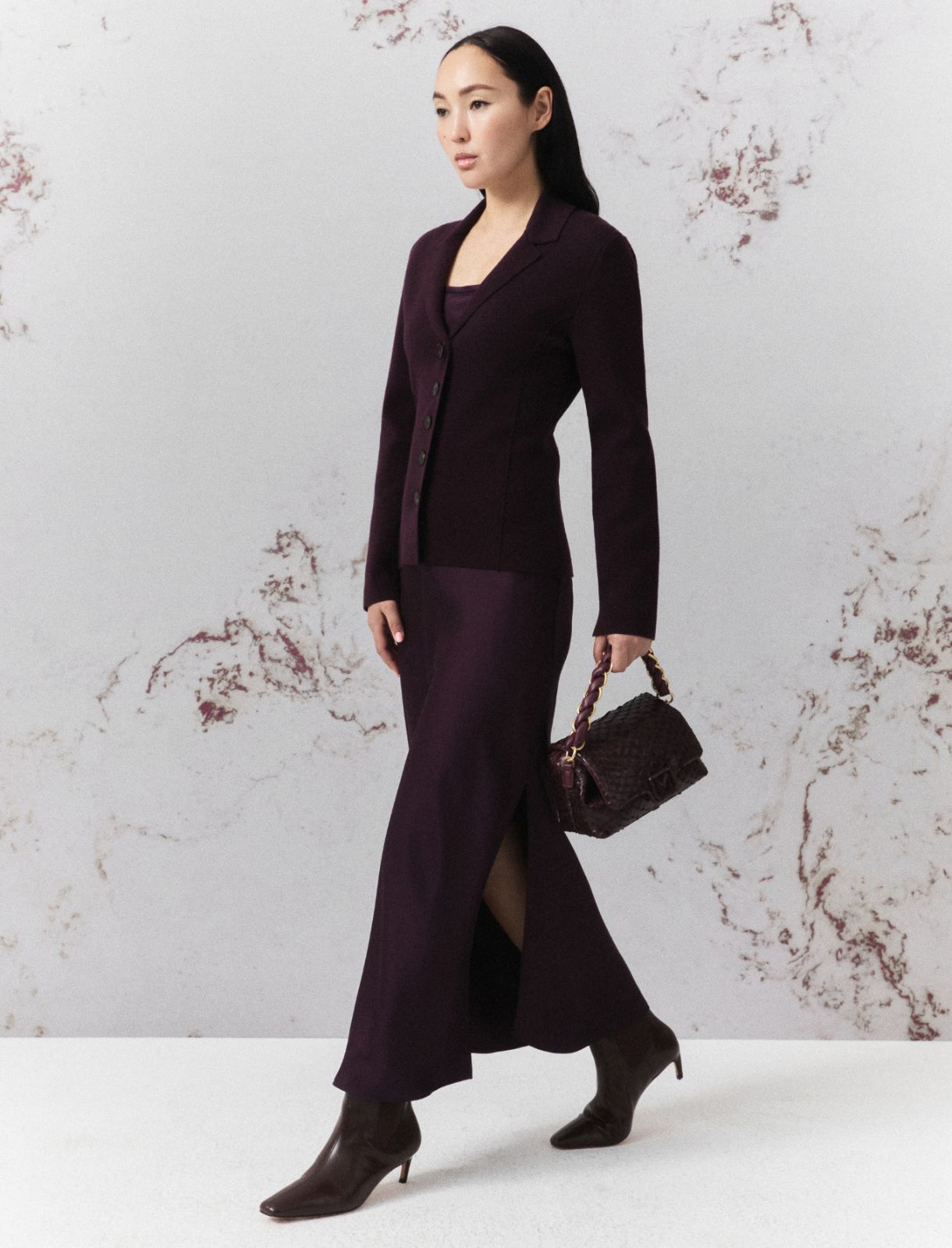 Satin slip dress - BLACKBERRY - Marella - 2
