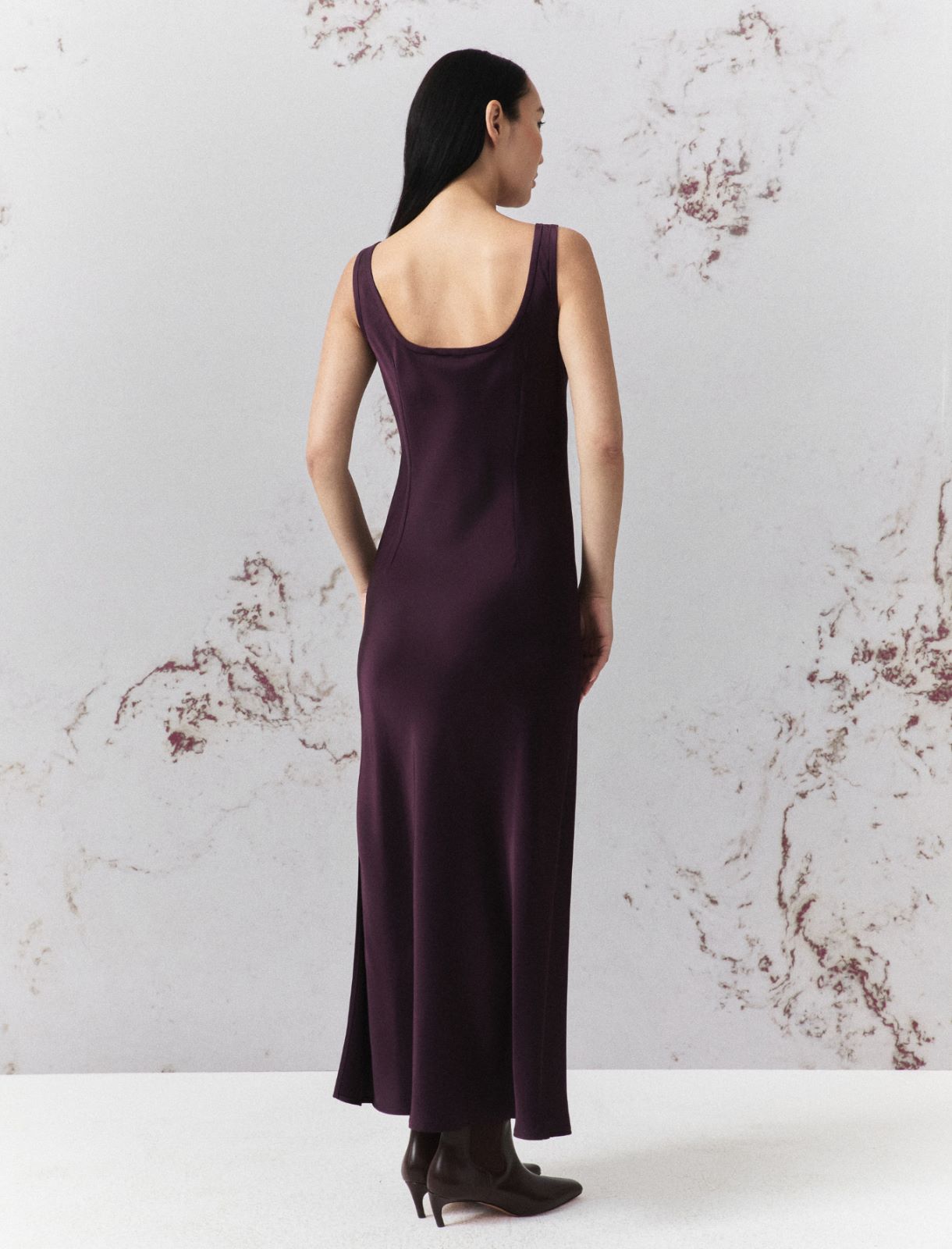 Satin slip dress - BLACKBERRY - Marella - 3