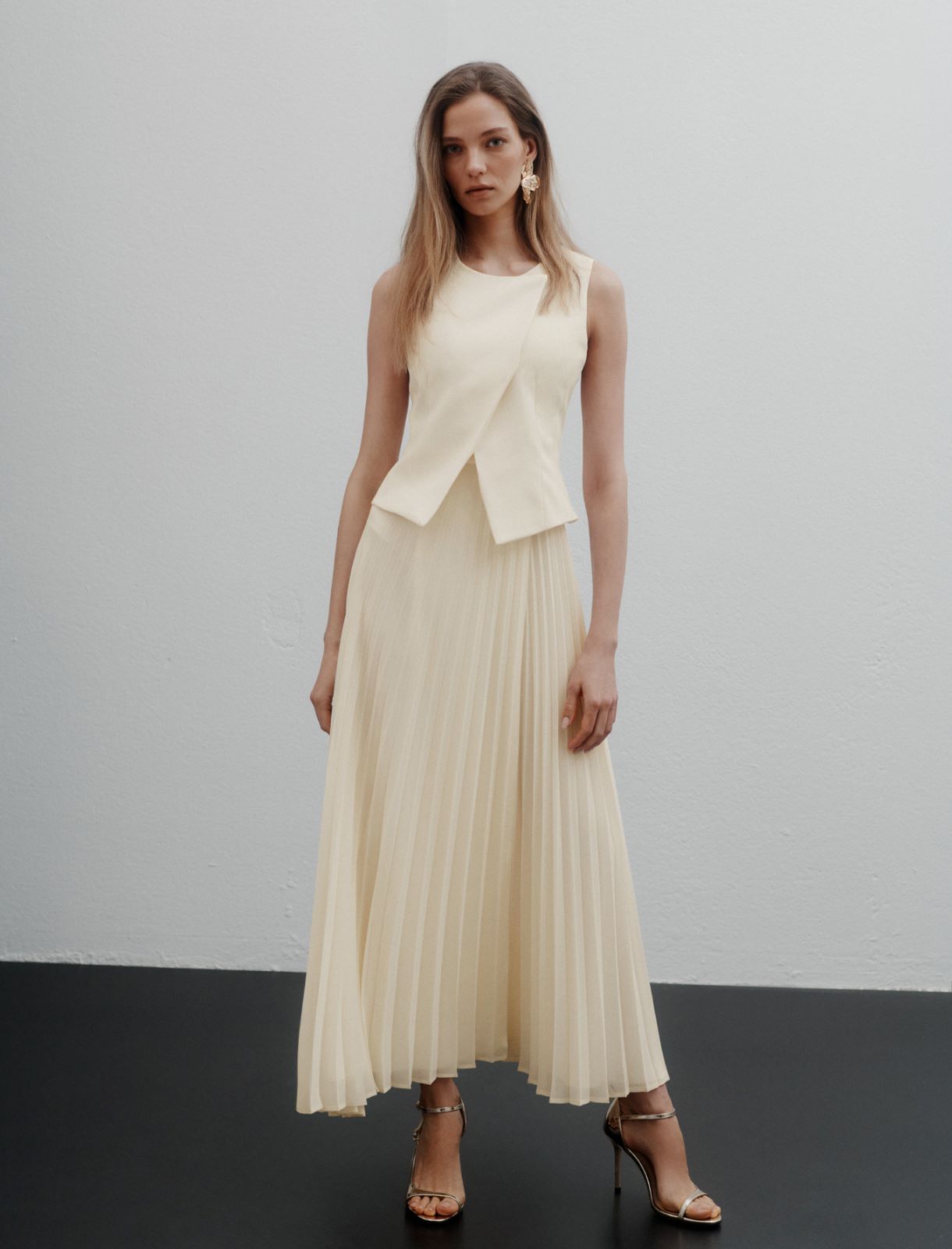 Robe bi-matière - BLANC LAINE - Marella - 4