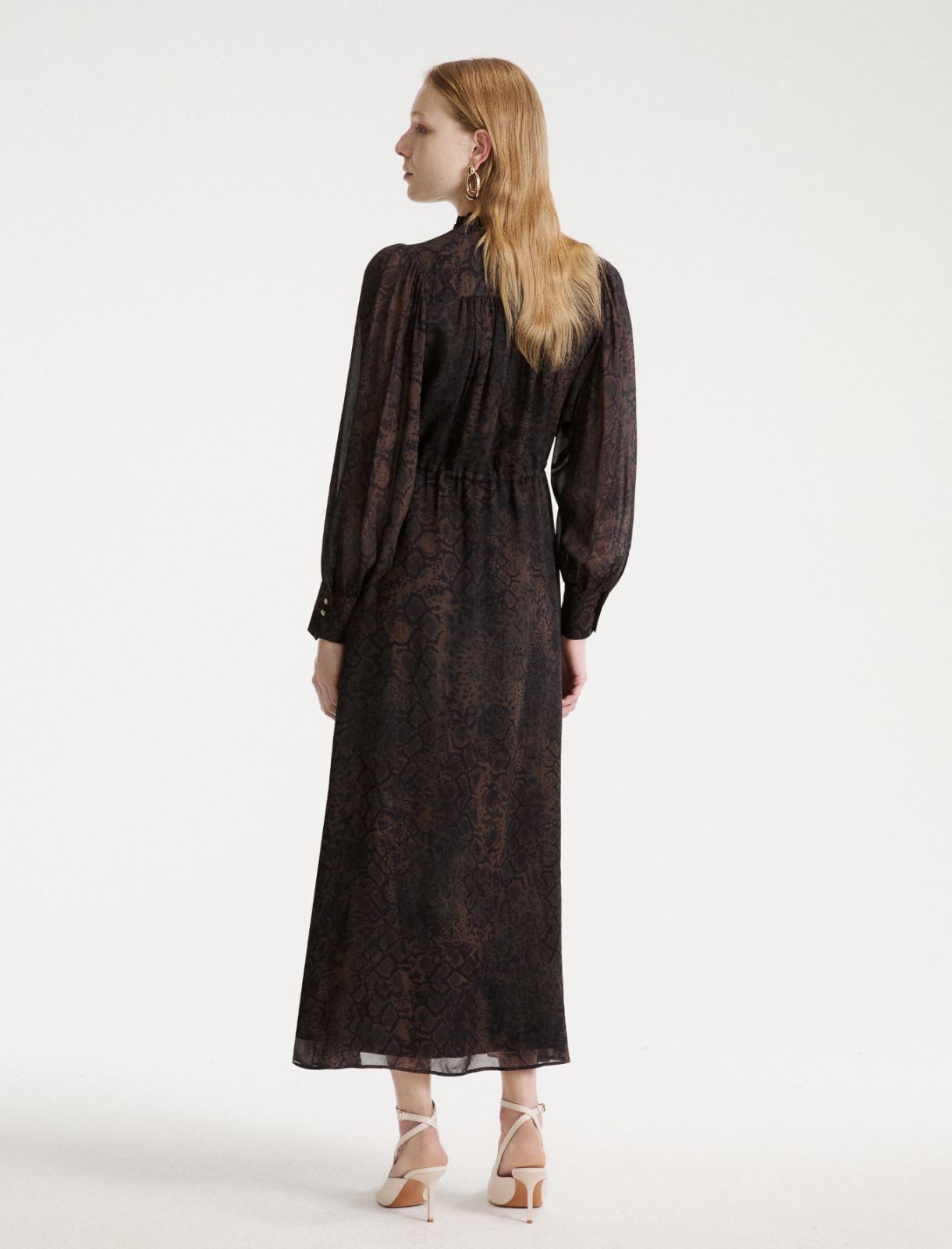 Georgette shirt dress - BROWN - Marella - 3