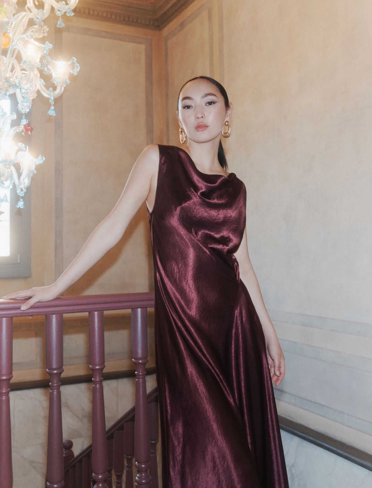 Lightweight satin dress - BORDEAUX - Marella - 4