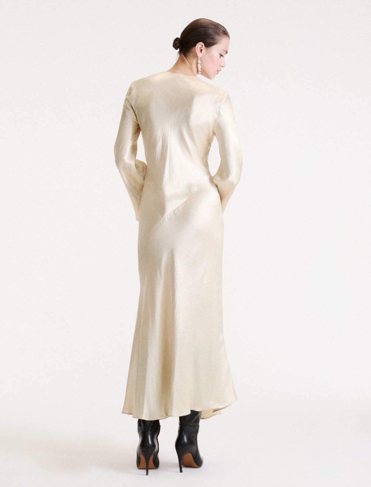 Robe en satin - BLANC LAINE - Marella - 3