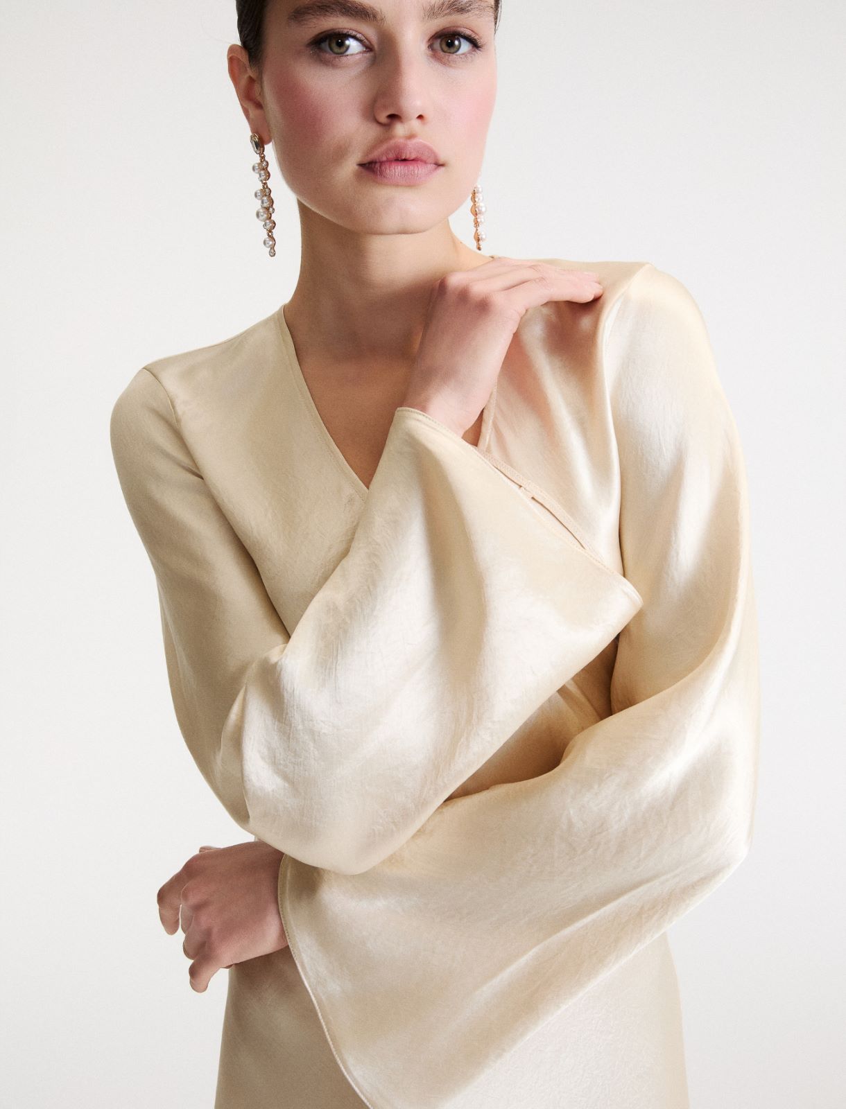 Robe en satin - BLANC LAINE - Marella - 5