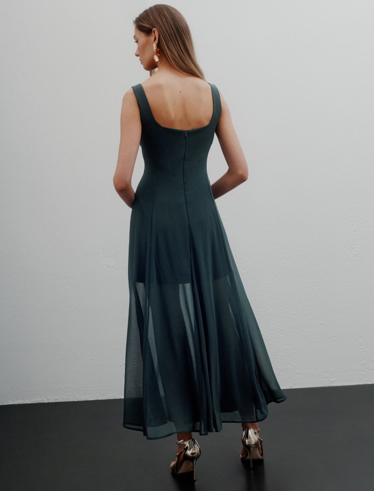 Sukienka fit and flare z żorżety - MORSKI NIEBIESKI - Marella - 3