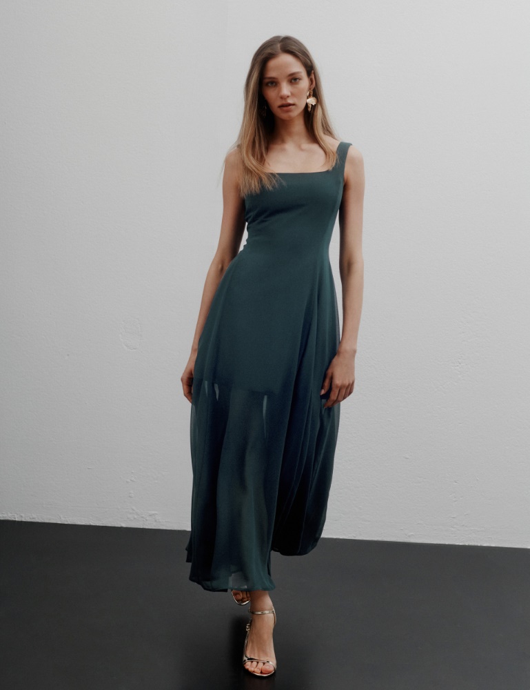 Fit-and-Flare-Kleid aus Georgette - Marella