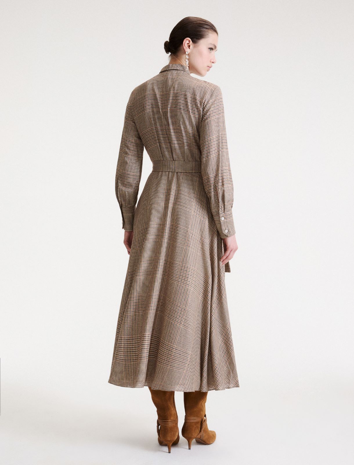 Hemdblusenkleid aus Wolle und Viskose - KAMEL - Marella - 3