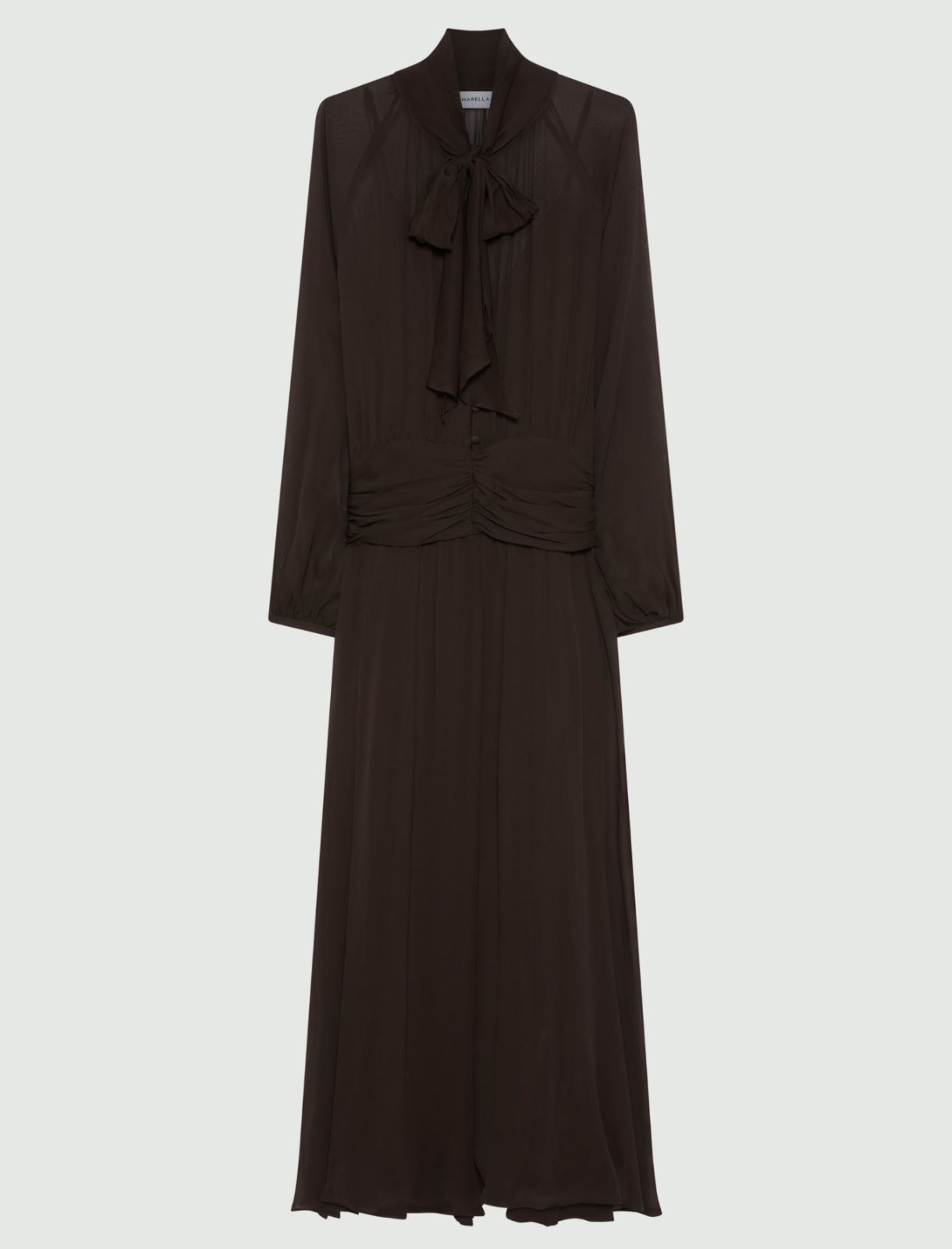 Kleid aus Crépon - BRAUN - Marella