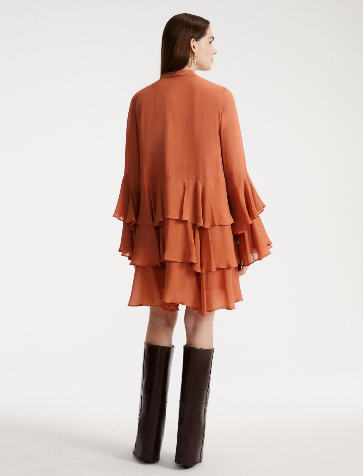 Flounced dress - TERRA COTTA - Marella - 3