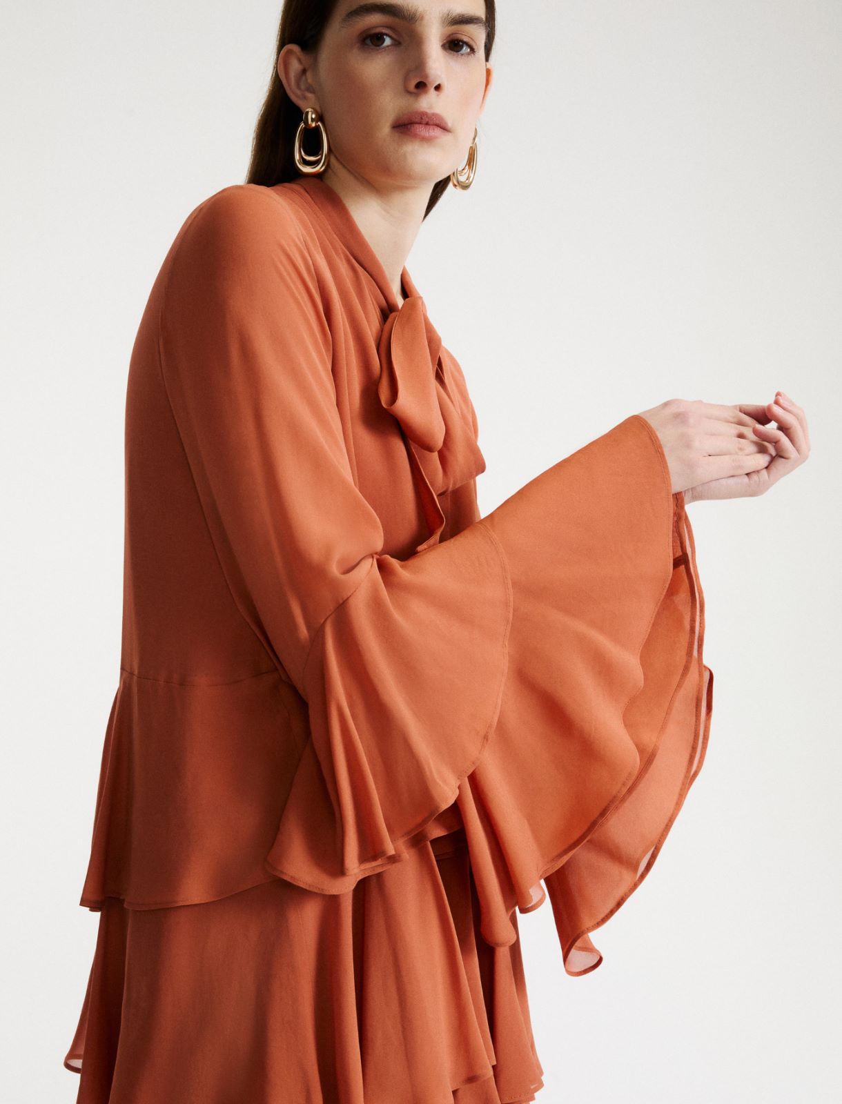 Flounced dress - TERRA COTTA - Marella - 5