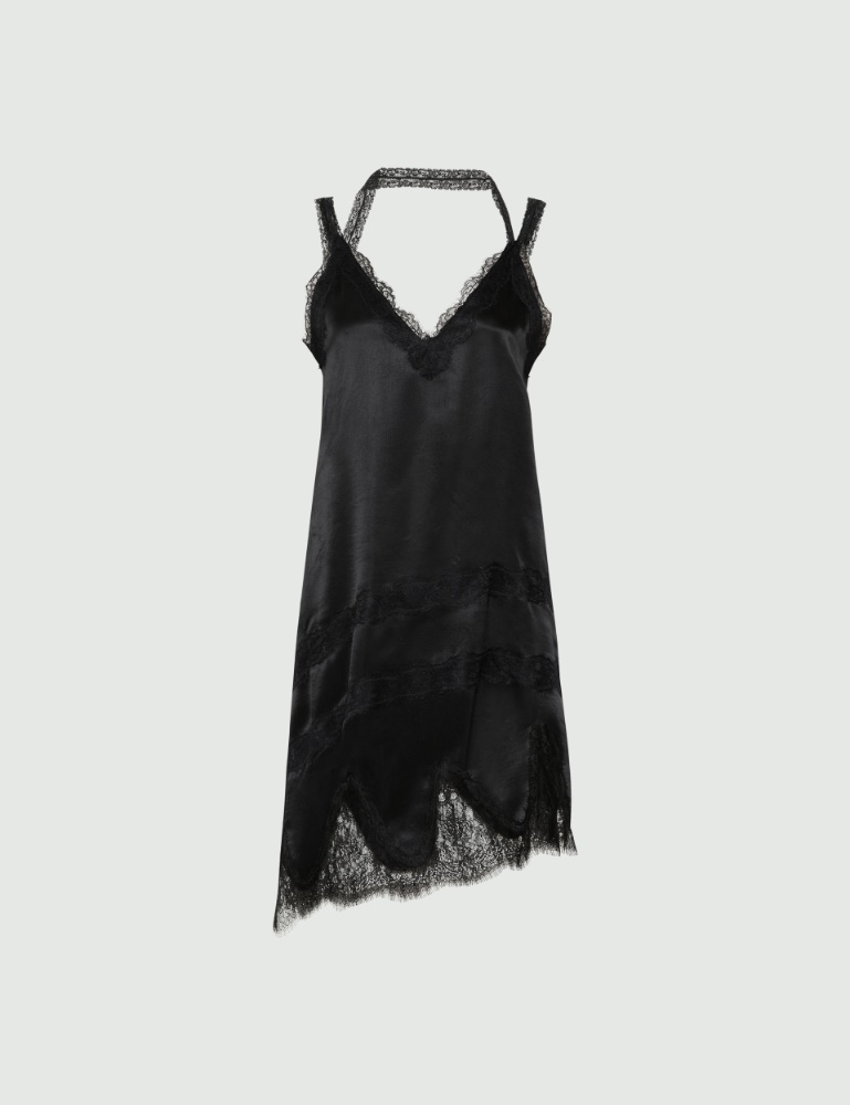 Lace-trimmed satin dress - Marella