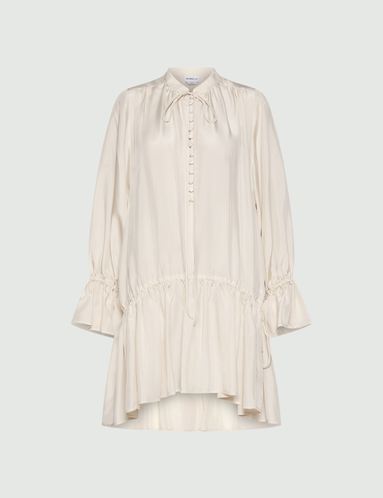 Habutai silk dress with flounce - Marella