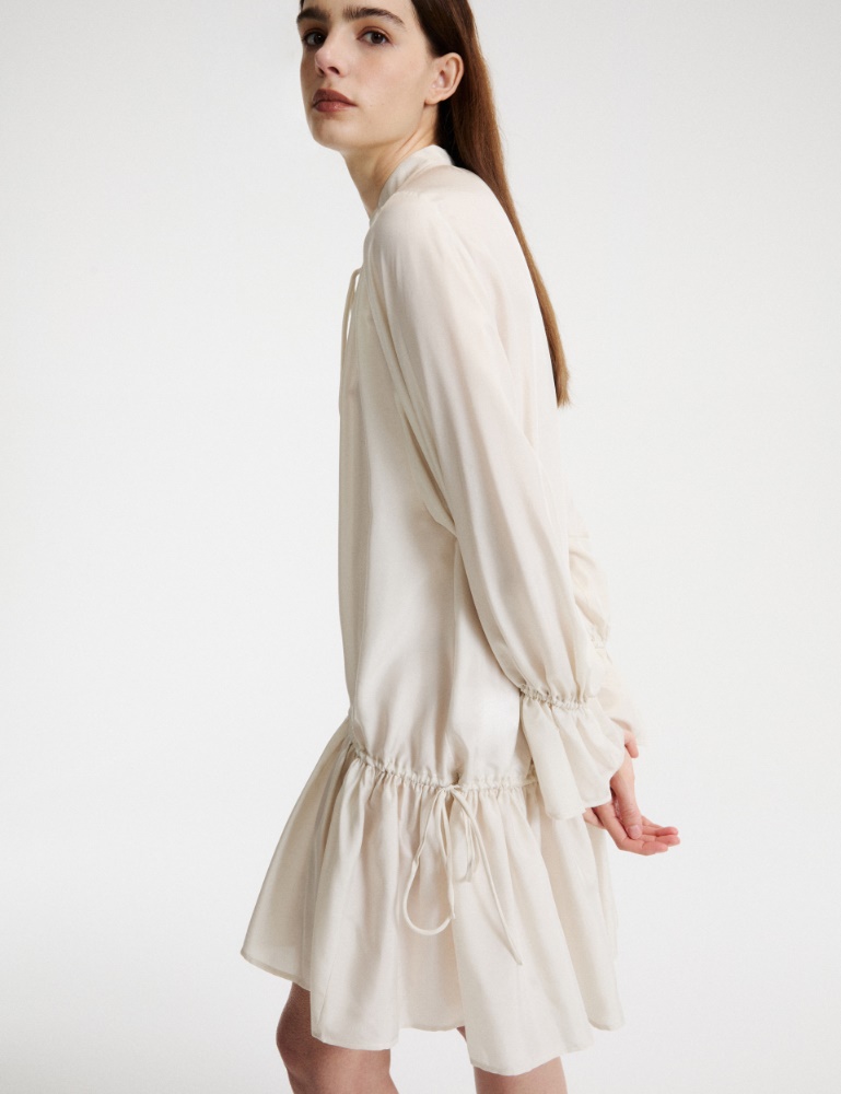 Habutai silk dress with flounce - Marella