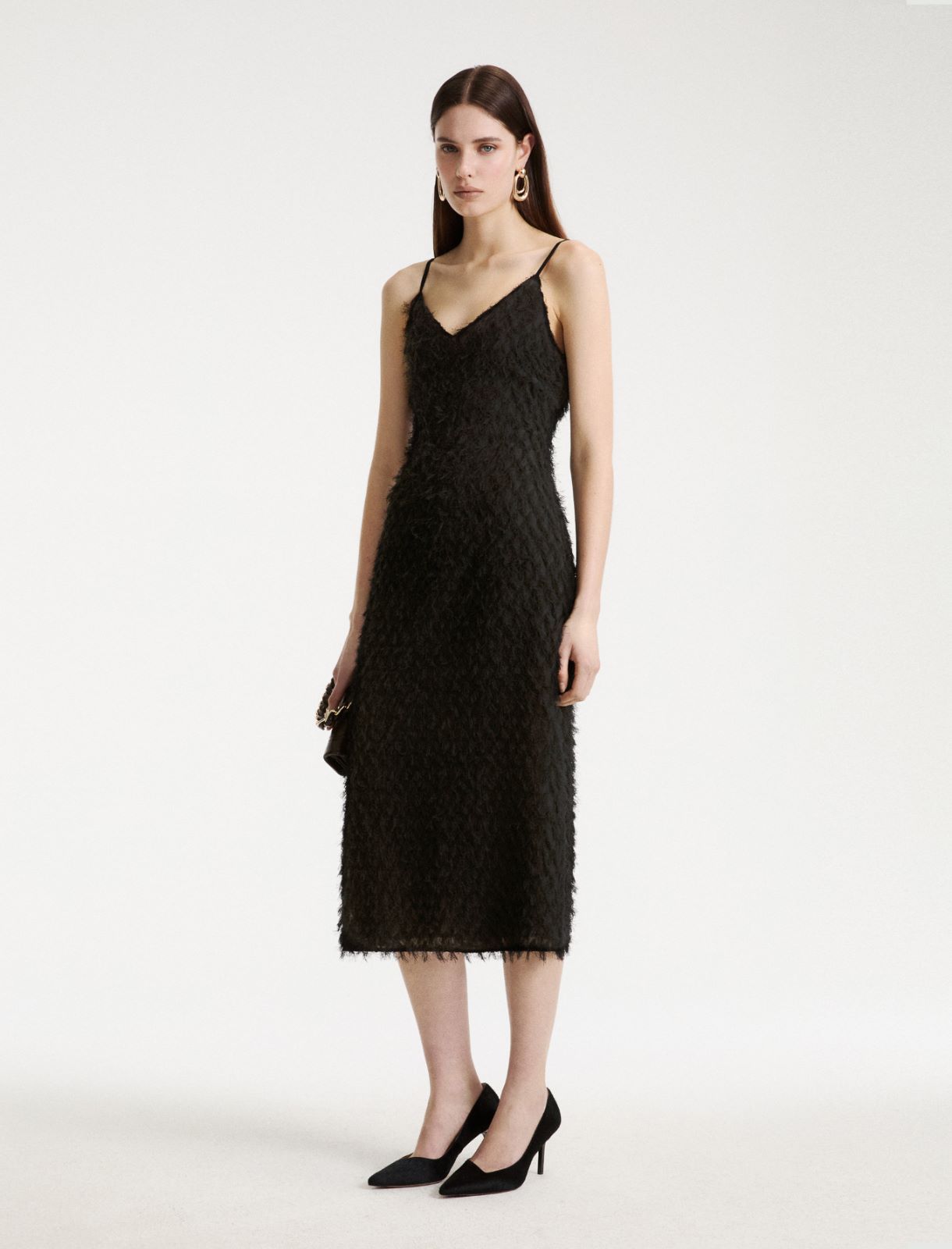 Slip dress in fil coupé - NERO - Marella - 2
