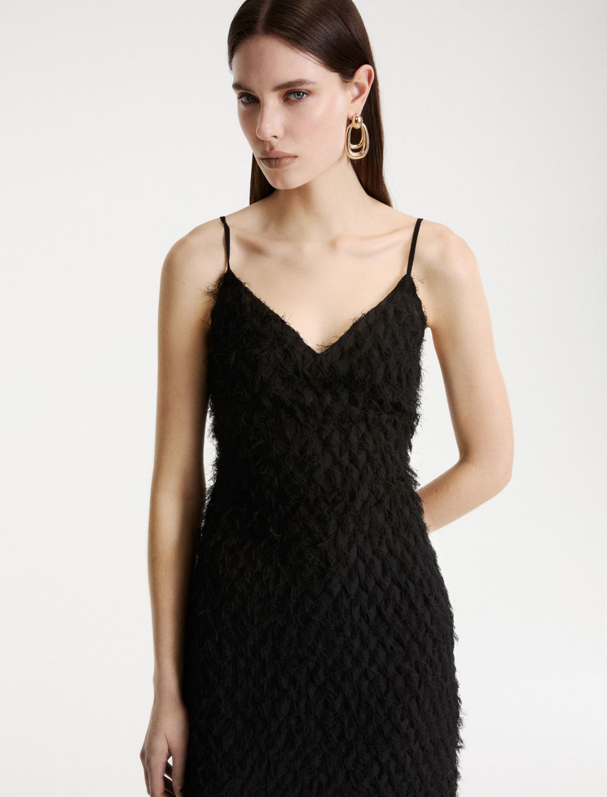 Slip dress in fil coupé - NERO - Marella - 5