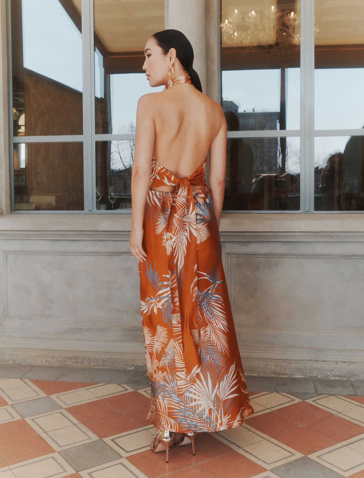 Robe sans manches en pure soie - ROUILLE - Marella - 3