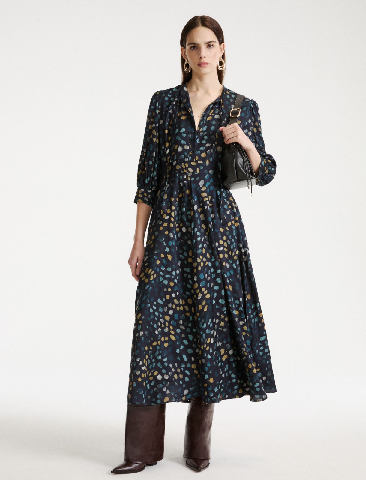Hemdblusenkleid mit Bändern - NAVYBLAU - Marella - 2