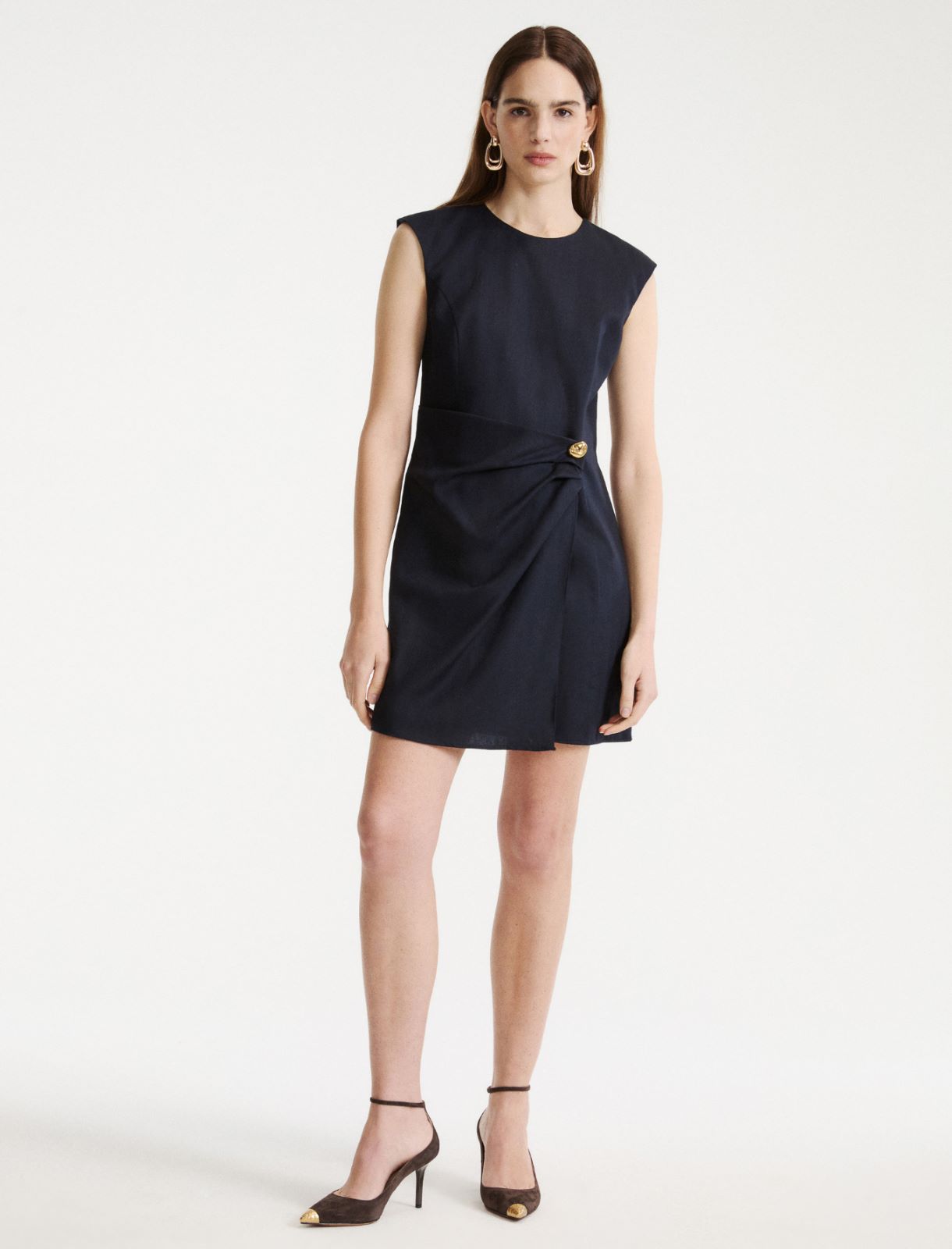 Kleid aus Twill in Fischgrat-Optik - NAVYBLAU - Marella - 2