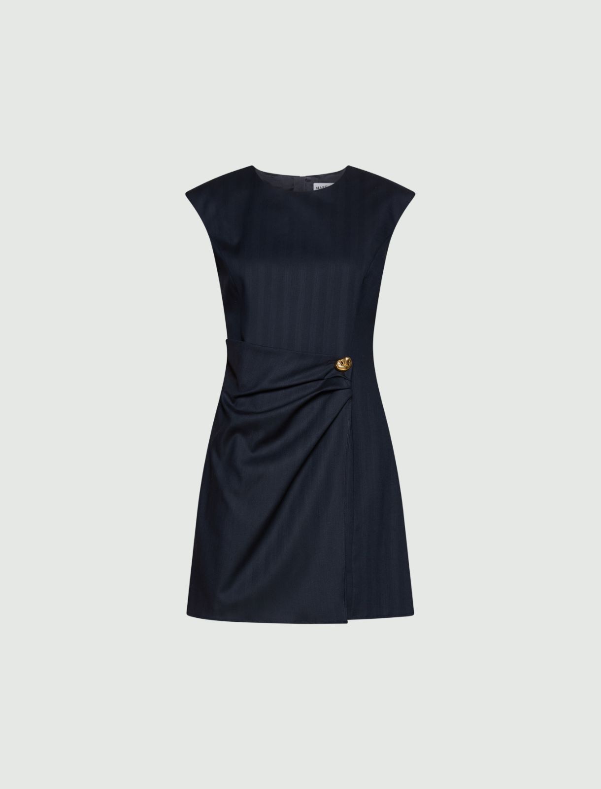 Kleid aus Twill in Fischgrat-Optik - NAVYBLAU - Marella