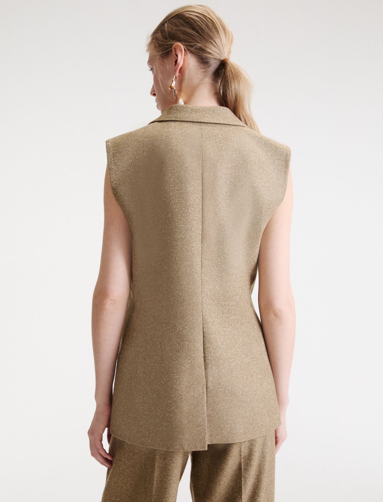 Wool and Silk Waistcoat - NATURAL - Marella - 3