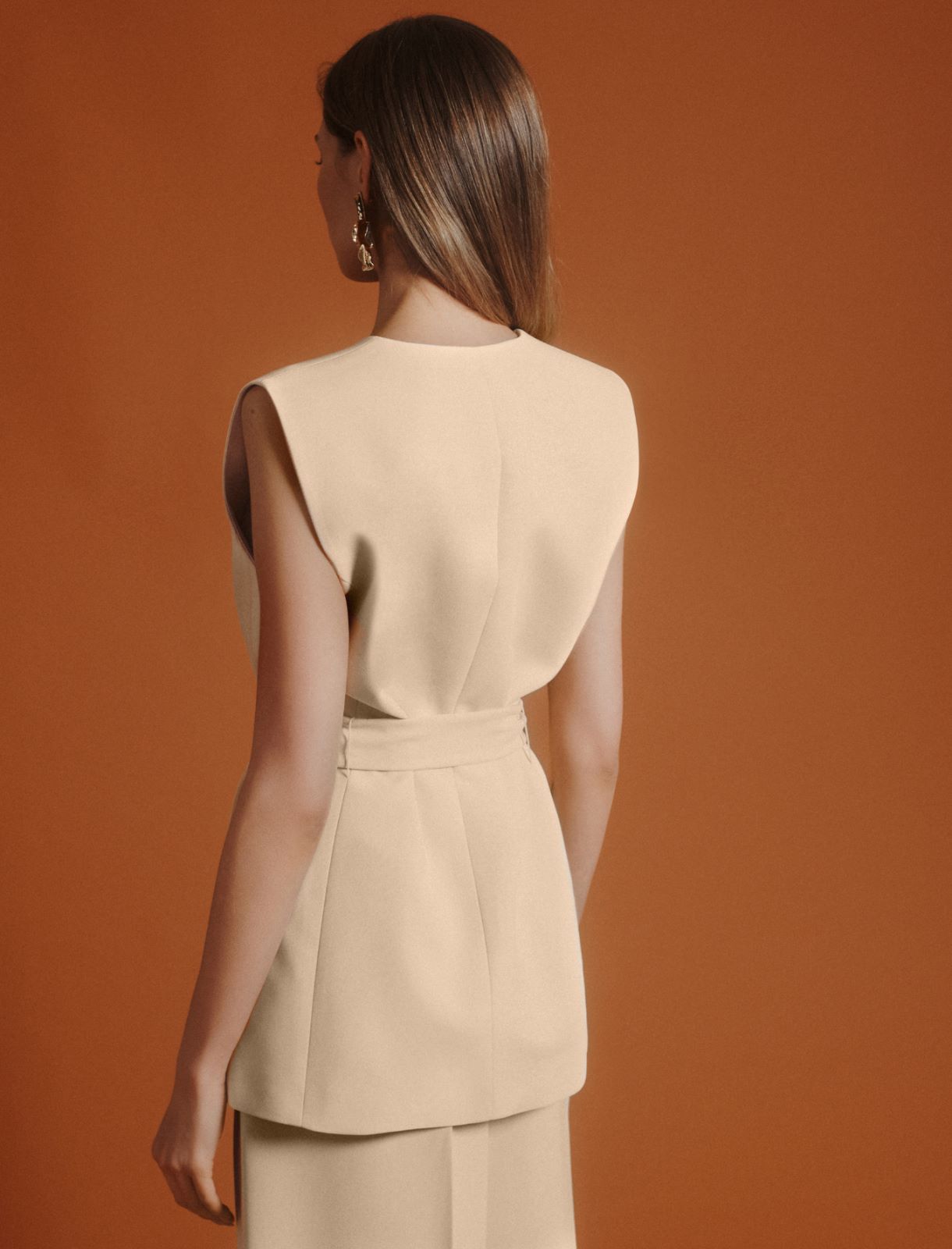 Gilet ceinturé - CREME - Marella - 3