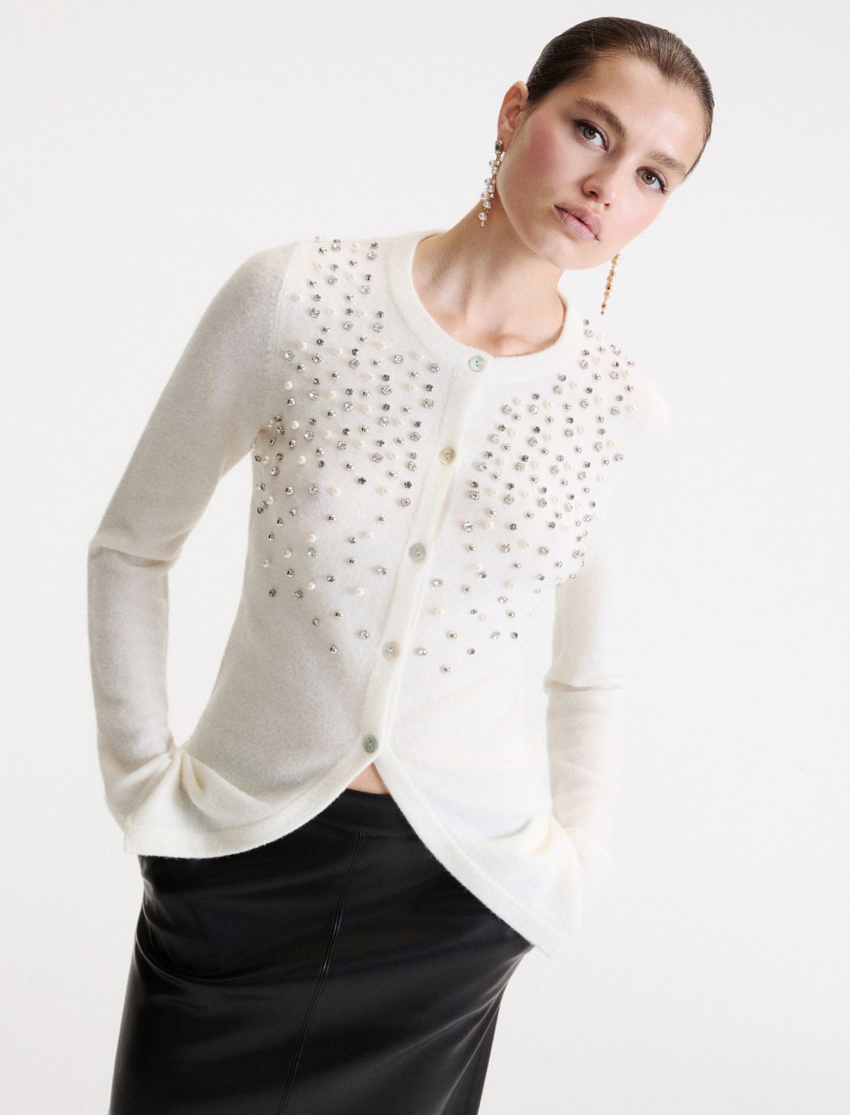 Crew-neck cardigan - WHITE - Marella - 4