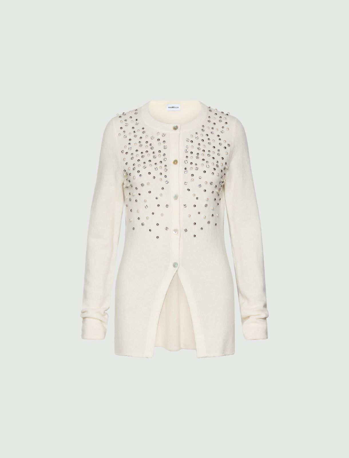Crew-neck cardigan - WHITE - Marella