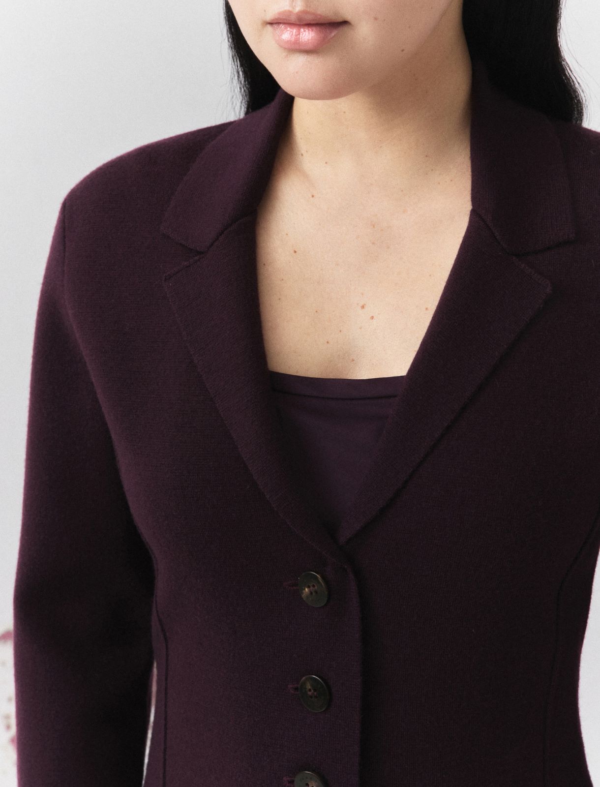 Milan stitch pure wool jacket - BLACKBERRY - Marella - 5