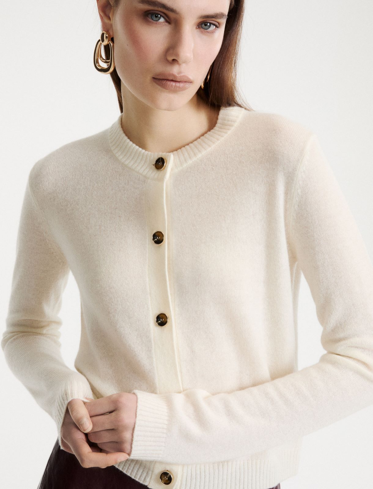 Pure cashmere cardigan - CREAM - Marella - 5