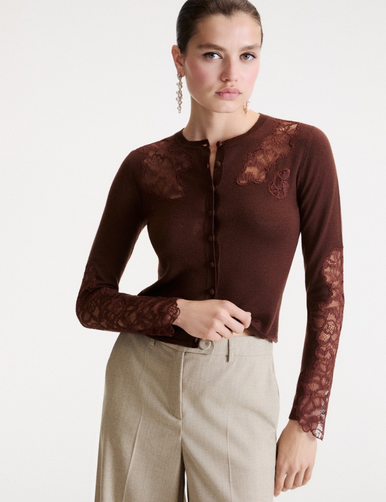 Lace-panelled cardigan - Marella