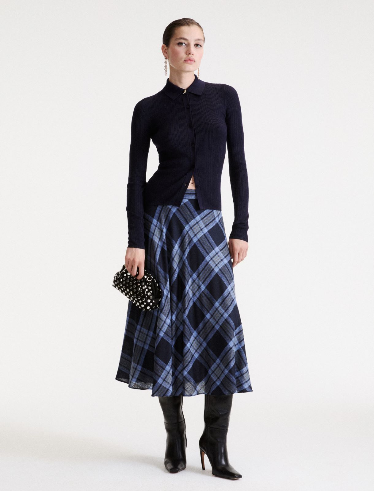 Wool-blend polo jumper - NAVY - Marella - 2