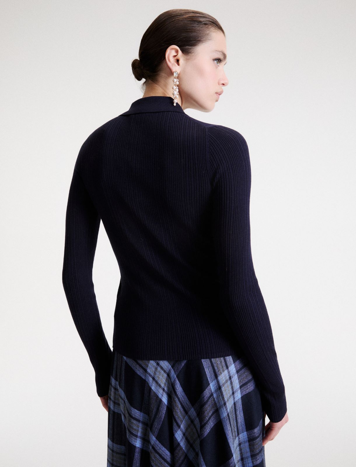 Wool-blend polo jumper - NAVY - Marella - 3